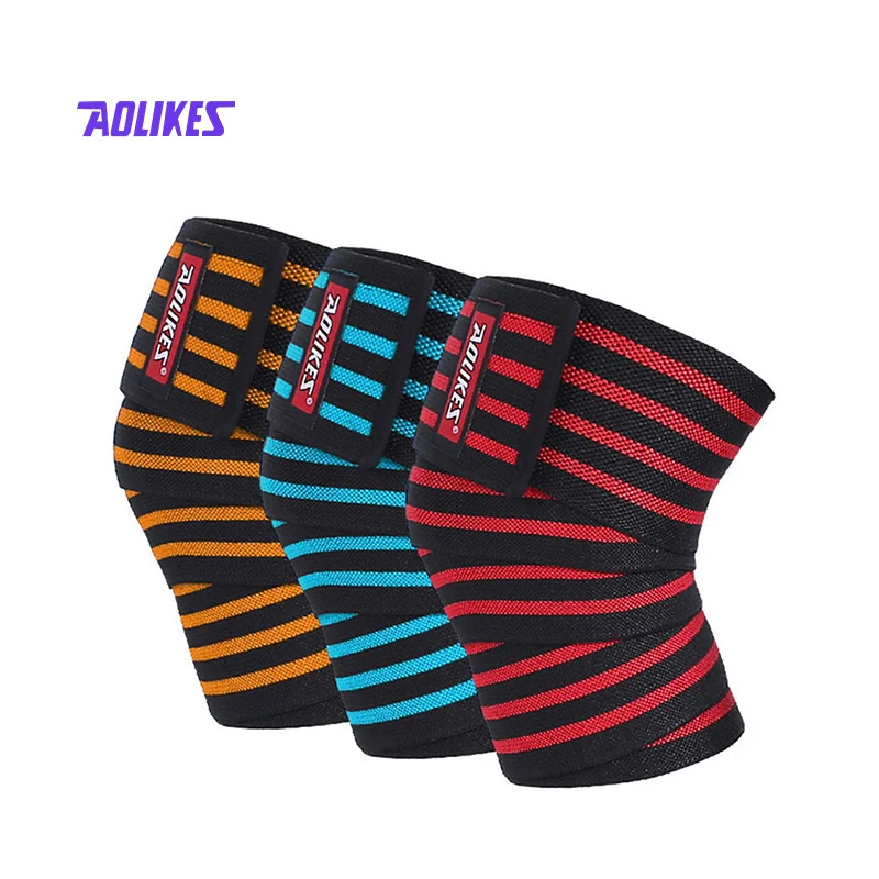 

Aolikes 7165 hot-sale wholesale adjustable elastic red blue orange knee support brace strap bandage