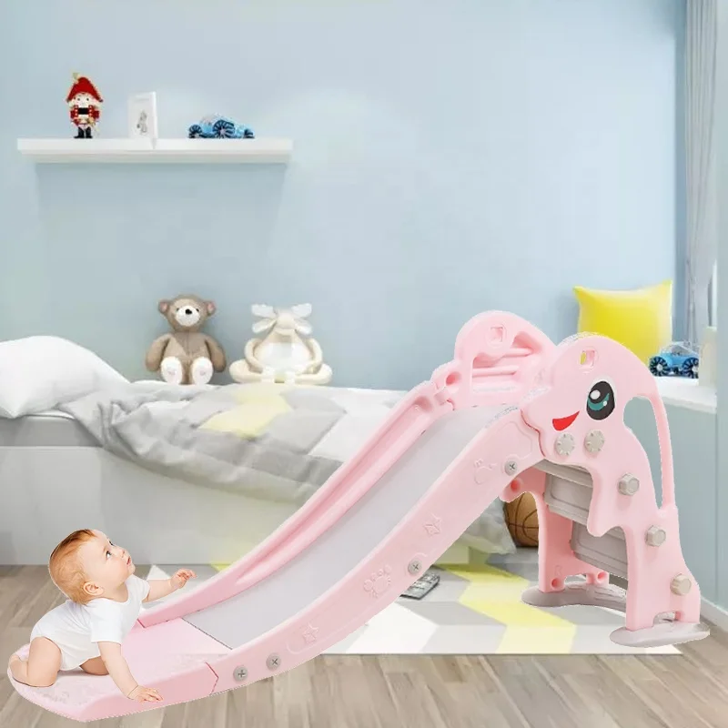 

Factory stock children slide ladder plastic kids Indoor entertainment Safety slide nany small toy Cartoon animal slide