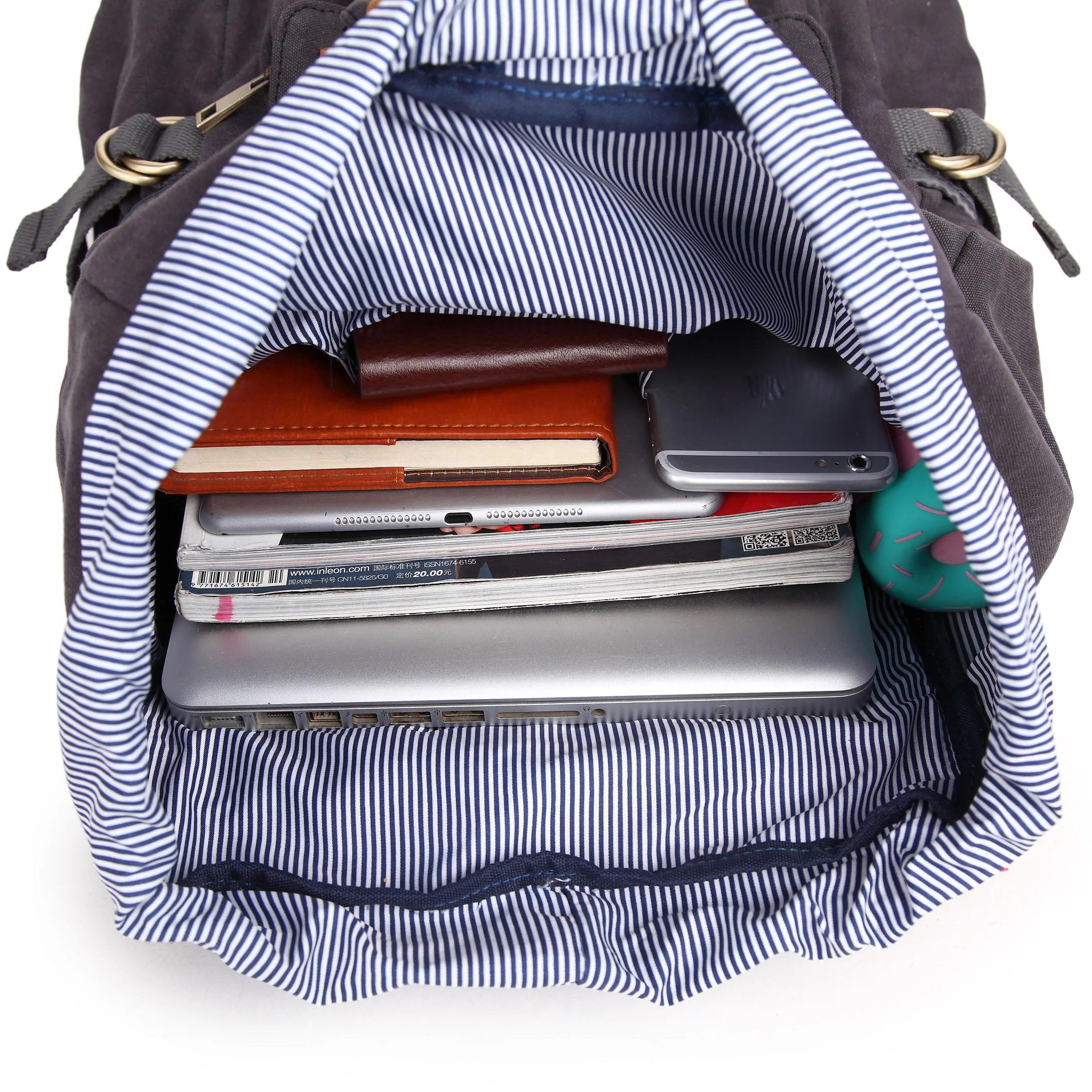 
Outdoor hunting women vintage waterproof canvas leather notebook duffel backpack 