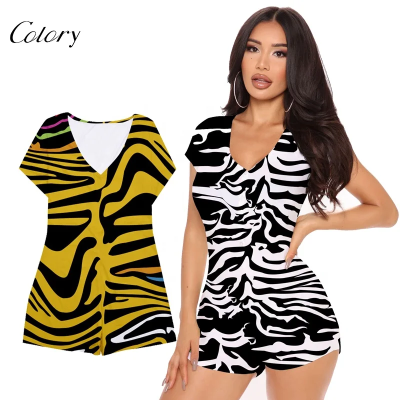 

Colory Short One Piece Jumpsuit Onesie Sleeper Womans Onesie, Customized color