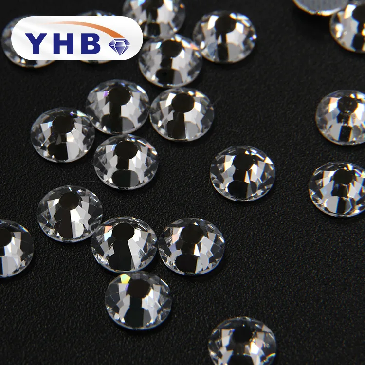 

Ss6 Ss8 Ss10 Flat back Glass Nail Art Rhinestones Loose Round Crystal Rhinestone Flat back