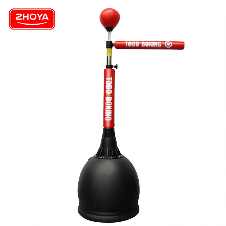 

Hot Sale Boxing Punching Bag Standing Adult Reflex Spinning Bar Height Adjustable reaction speed bag, Red black
