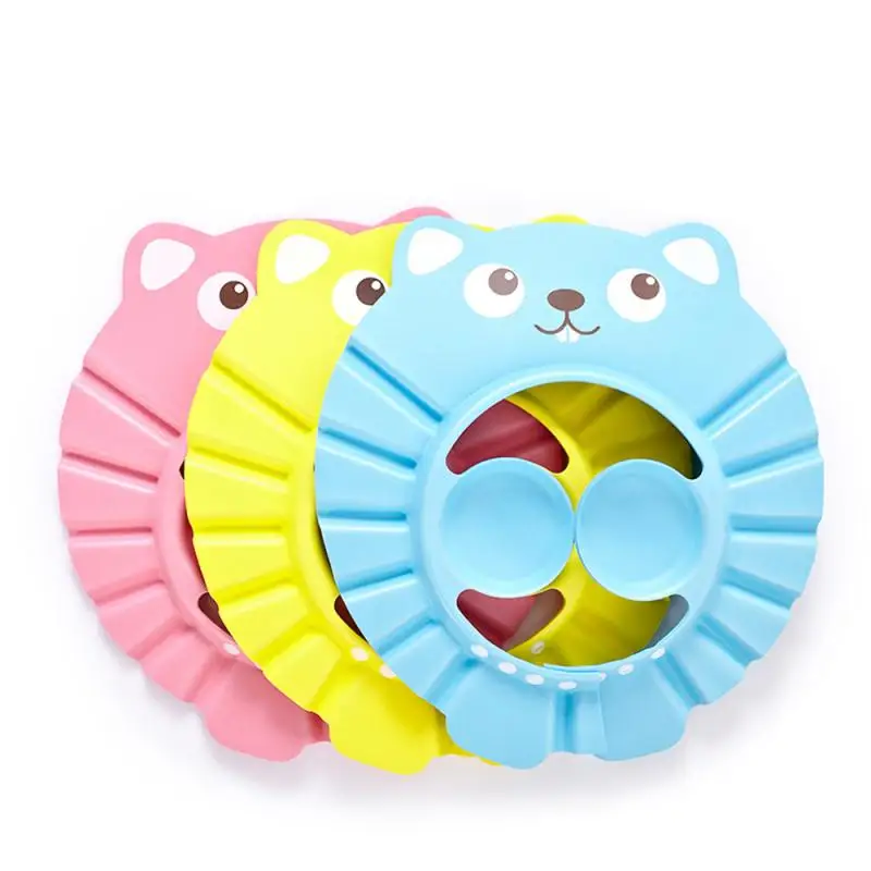 

Brand New Baby Children Kids Safe Shampoo Bath Bathing Shower Hat Wash Hair Shield adjustable elastic Shampoo hat, Blue pink yellow