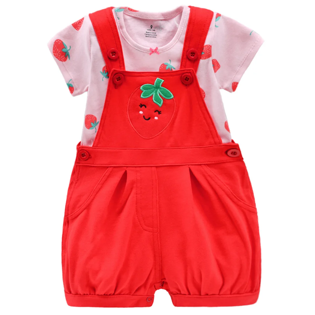 

Summer Infants Fashion Suspender Trousers Outfits 2 Piece Set For 9M-36M