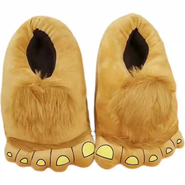 

Winter lovely warm home cotton slippers creative big foot indoor floor home plush cotton shoes, Picture showed