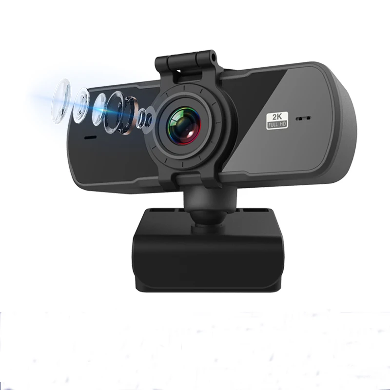 

New Webcam 2K 4MP USB Full HD Web Camera with Microphone and Privacy Cover Cam for Mac Laptop Computer Video Live Streaming