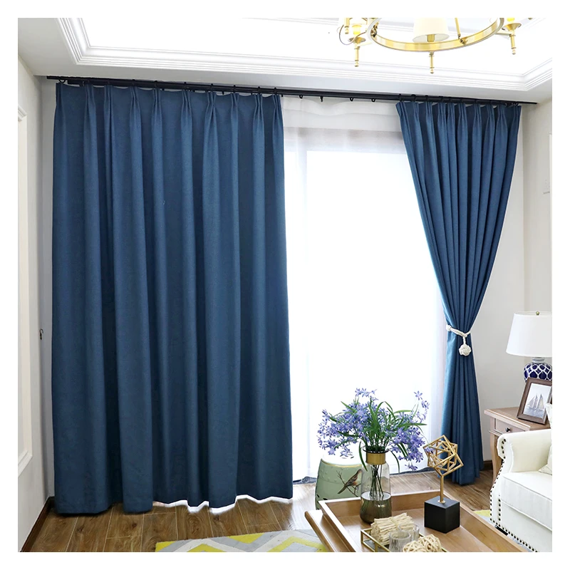 

Innermor Plaid Blackout Curtain For bedroom Home Decor Drape Faux linen Curtains for living room Window Customized