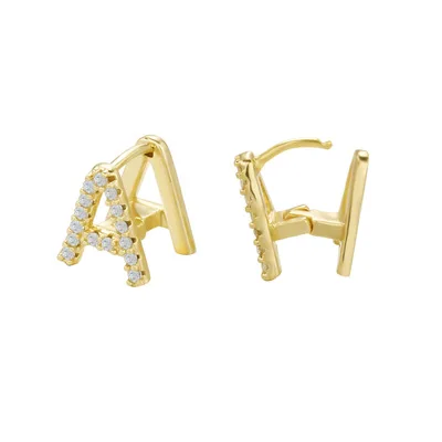 

2021 Fashion Double-deck Jewelry Gifts Initial Stud Earrings for Wife and Daughter Gold 26 Letters A-Z Earrings, Picture shows