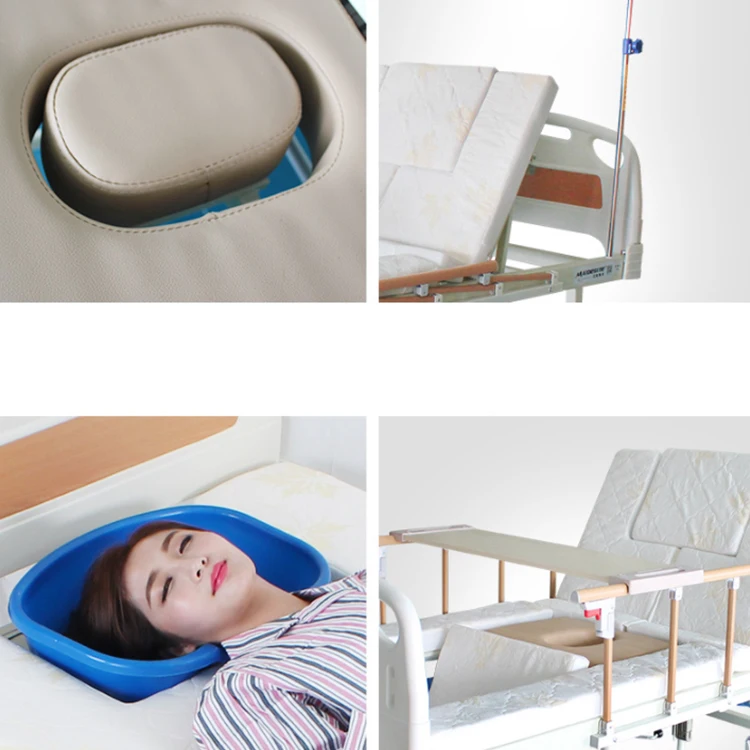 
5 function manual adjustable elderly home nursing medical hospital wheelchair cum bed with toilet 