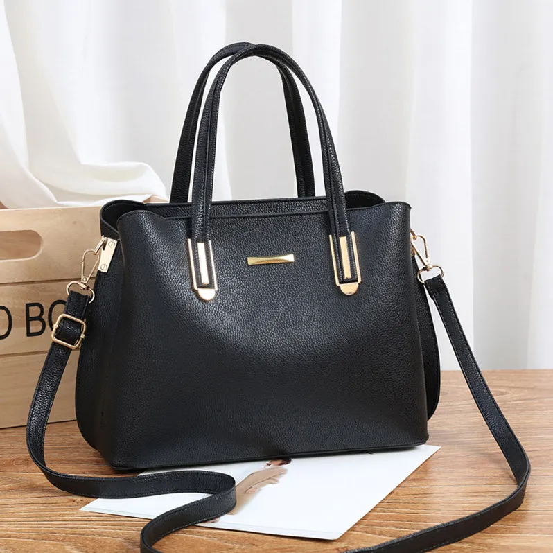 

TD9132 Blue mother handbag 2020 new trendy fashion women's bag soft leather shoulder messenger large capacity handbag