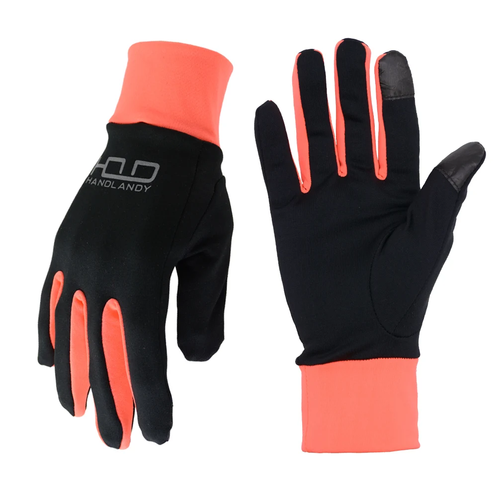 

HANDLANDY pro biker gloves running breathable cycling Fleece Winter Screen Touch Unisex Gloves, Black/pink