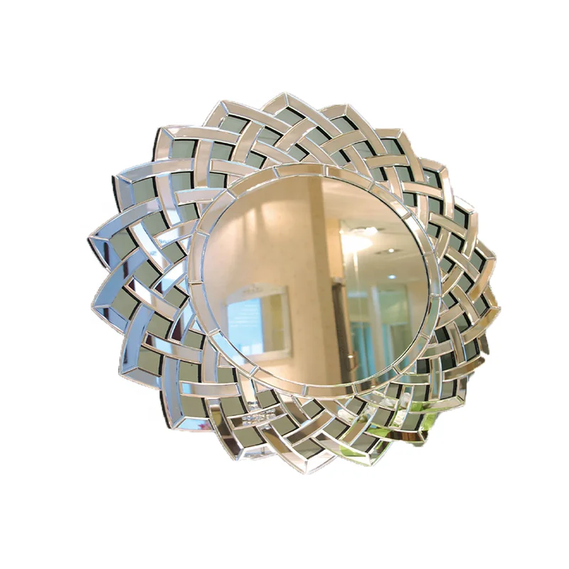 

Decorative Sun Shape Wall Venetian Mirror Living Room Home 4/5mm Silver Mirror Glass Wall Mouted Hand Made 1pc/foam/ctn Everyday