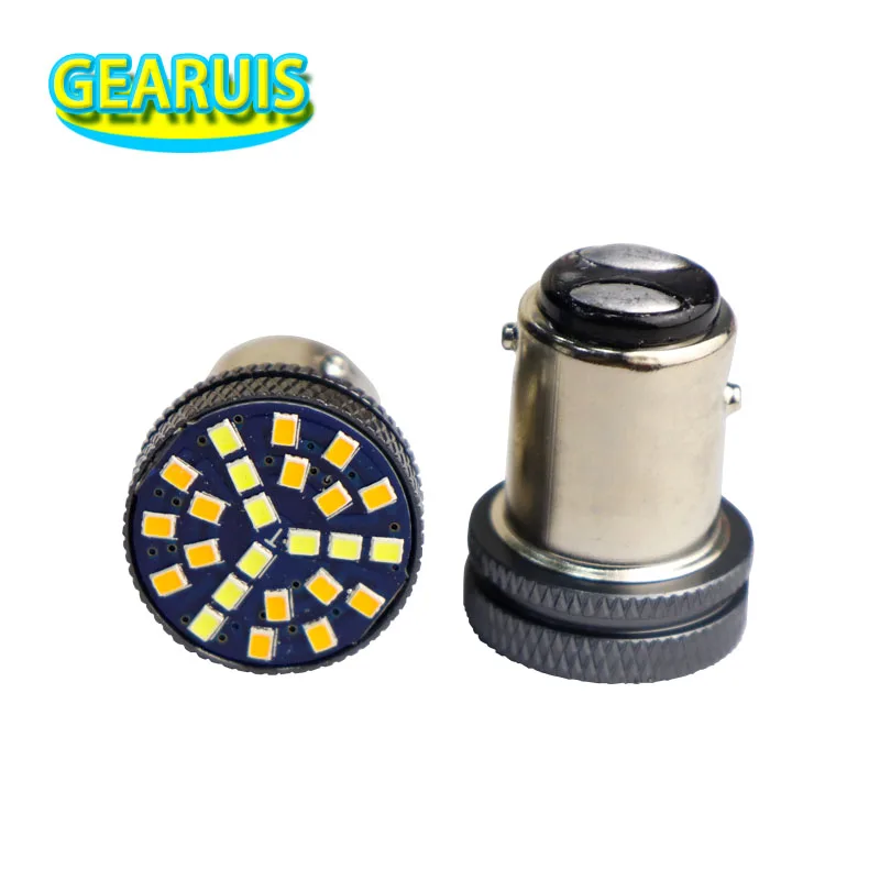 

GEARUIS 1157 P21/5W BAY15D switchback LED 24 smd 2016 LED Dual color white to Amber Ice blue to Amber Car LED light