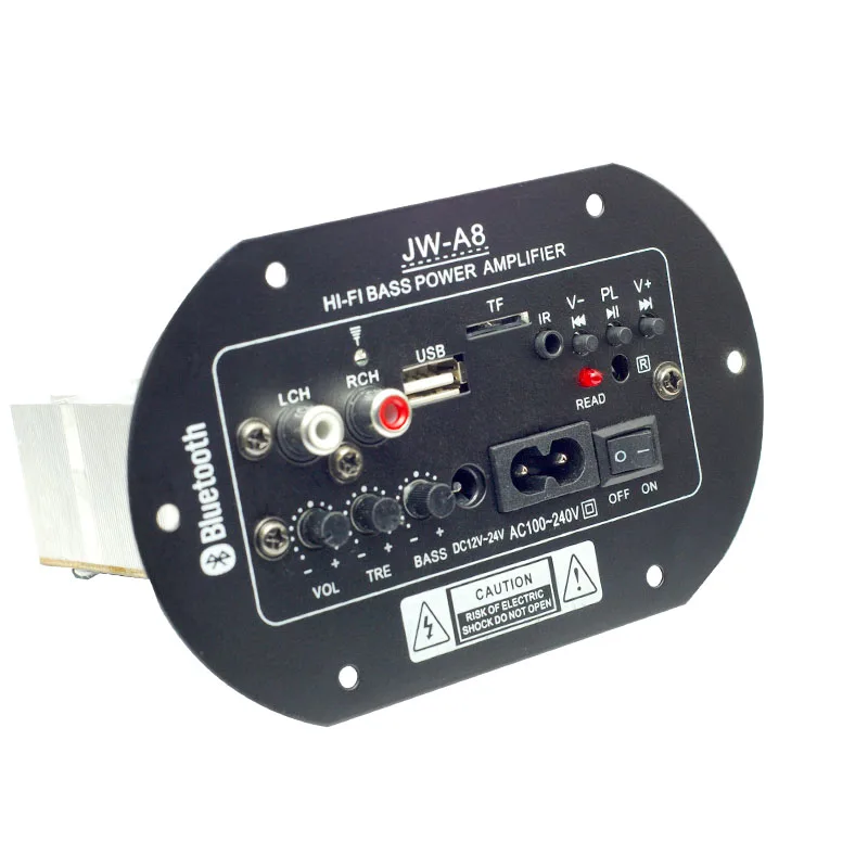 

JW-A8 Fever Blue-tooth car high power subwoofer amplifier board card USB remote control radio 12V24V220V