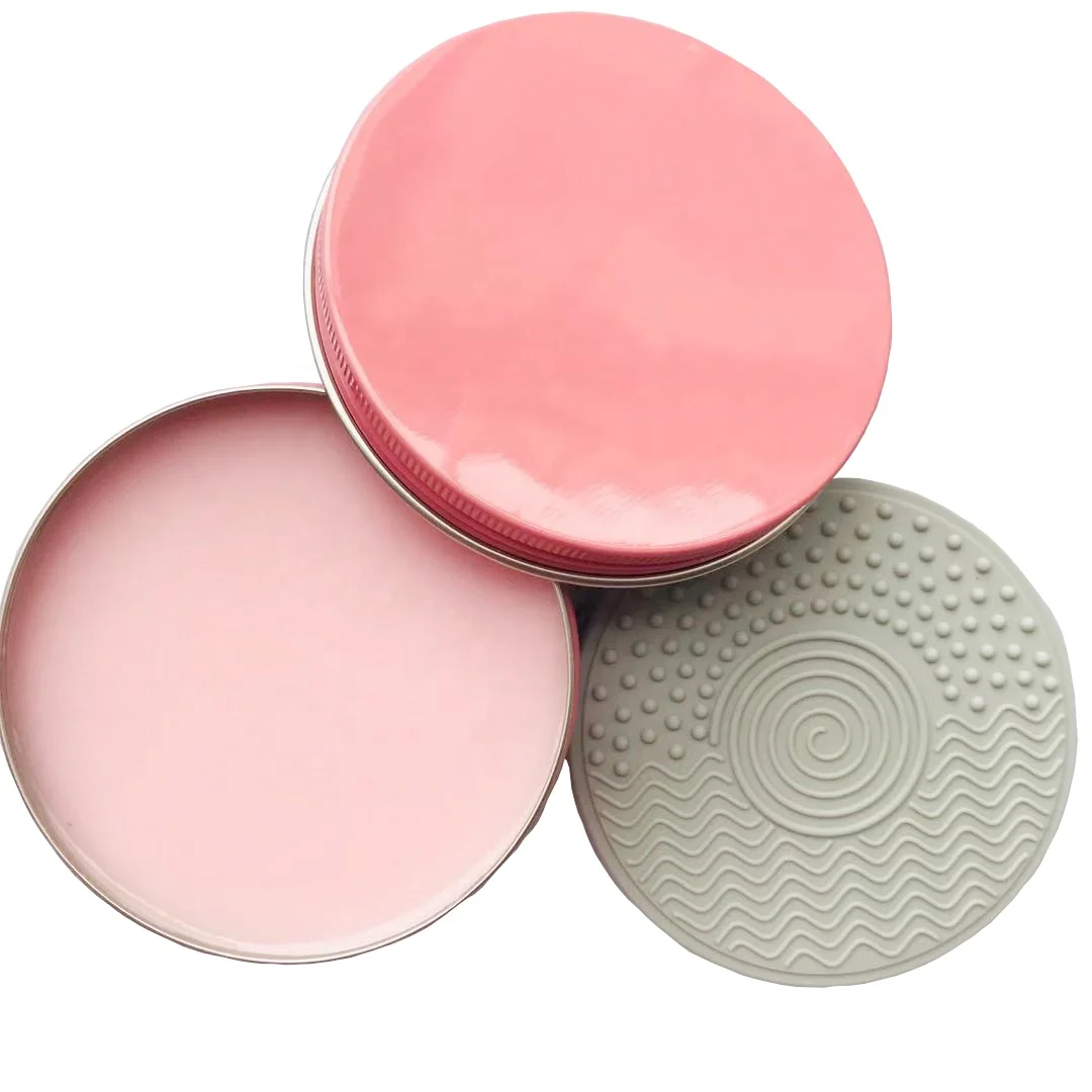 

Make Up Sponge Custom LOGO Soap Jar Box Packaging Makeup Brush Set Rose Vanilla Scent Pink Makeup Cleaner Bar