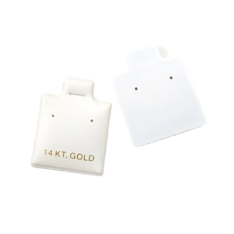 

Custom PVC Jewelry Card White Earring Display Earring Puff Pads With LOGO