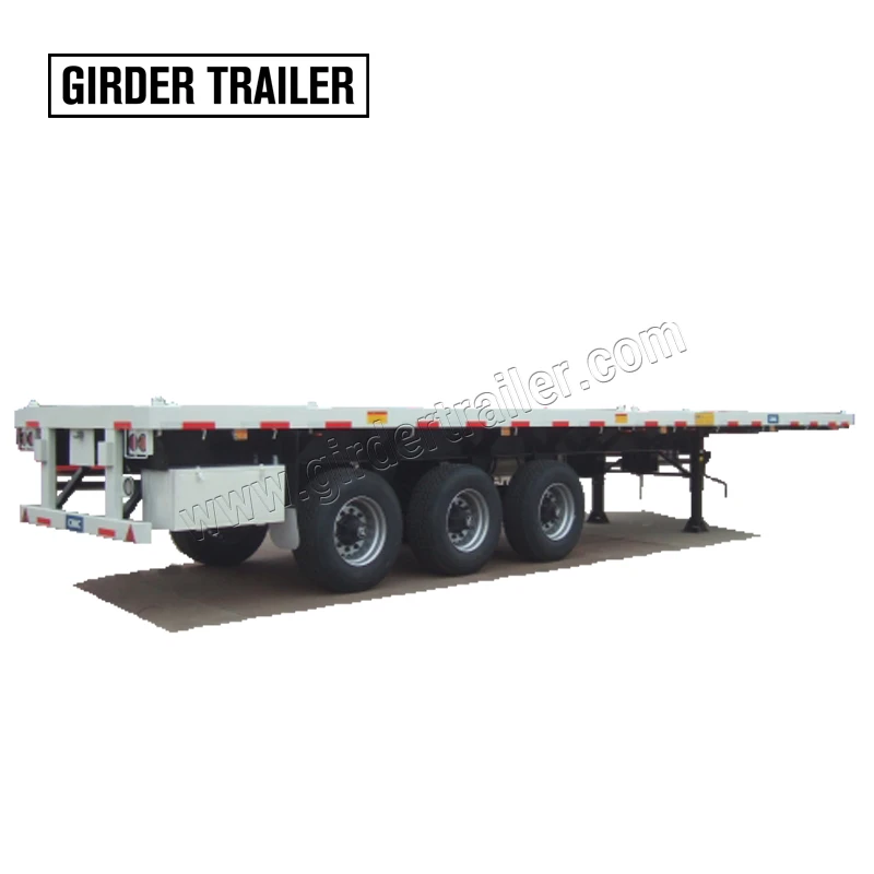 

Cheap 3 Fuwa axles 60tons triangle tire 12R22.5 container 40 ft flatbed semi truck trailer for sale, According to customer requirement