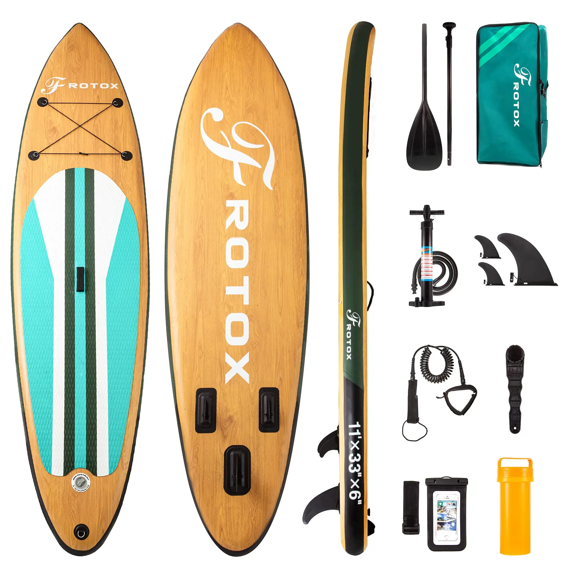 

2021 Popular high quality stand up paddle board Wood grain inflatable stand up Environmental-friendly material paddle board, Picture