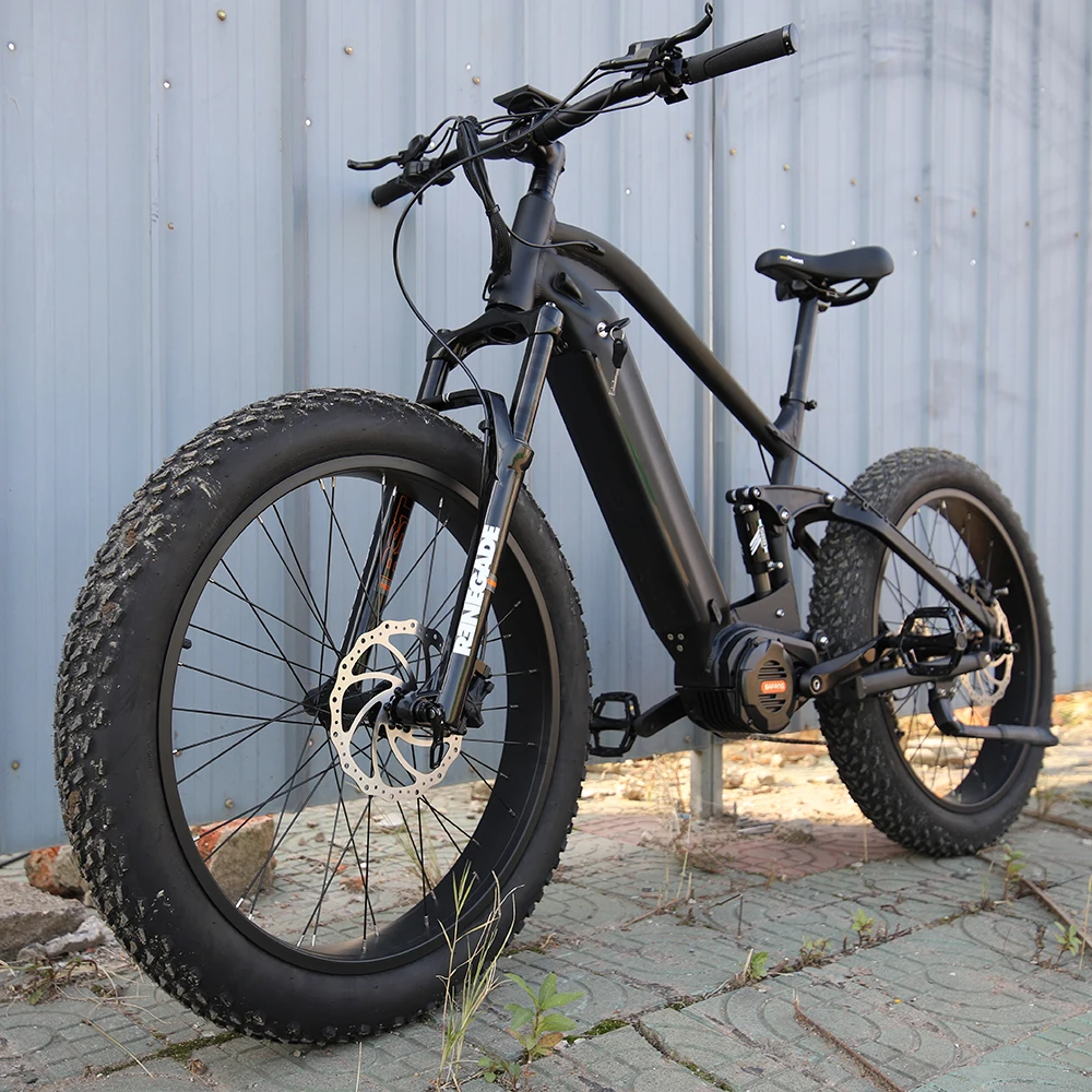 

Ready to ship downhill bike frame 48v 1000w aluminum ebike frame suspension RST fork rockshox 26*4.0 fat tire electric bike
