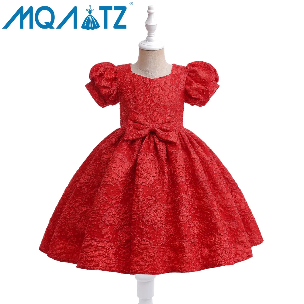 

MQATZ Kids Party Dress Birthday Jacquard Dresses Kids Frock Flower Girl Dresses For New Year