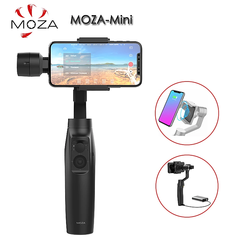 In Stock Moza Mini-mi Phone Gimbal Stabilizer Wireless Charging