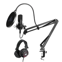 

MAONO All Black Unidirectional Microphone with Noise Canceling Headphone