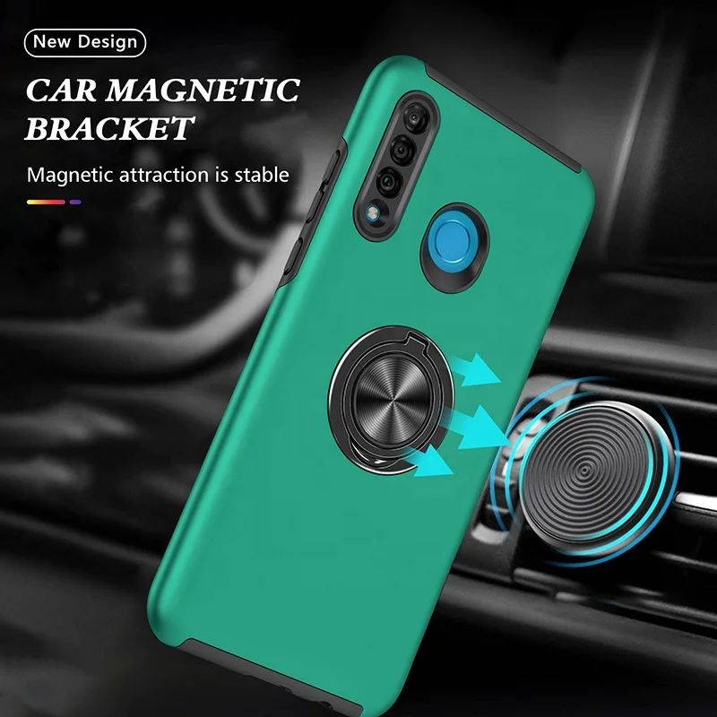 

Finger Ring Bracket Anti-fall Shockproof TPU PC Phone Cover case for Huawei P30 Lite, Multi-color, can be customized