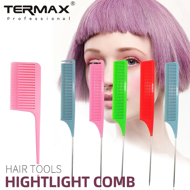 

Private Label Professional Salon Dressing Tool Custom Heat Resistant Teasing Comb Pin Tail Stainless Steel Carbon Comb