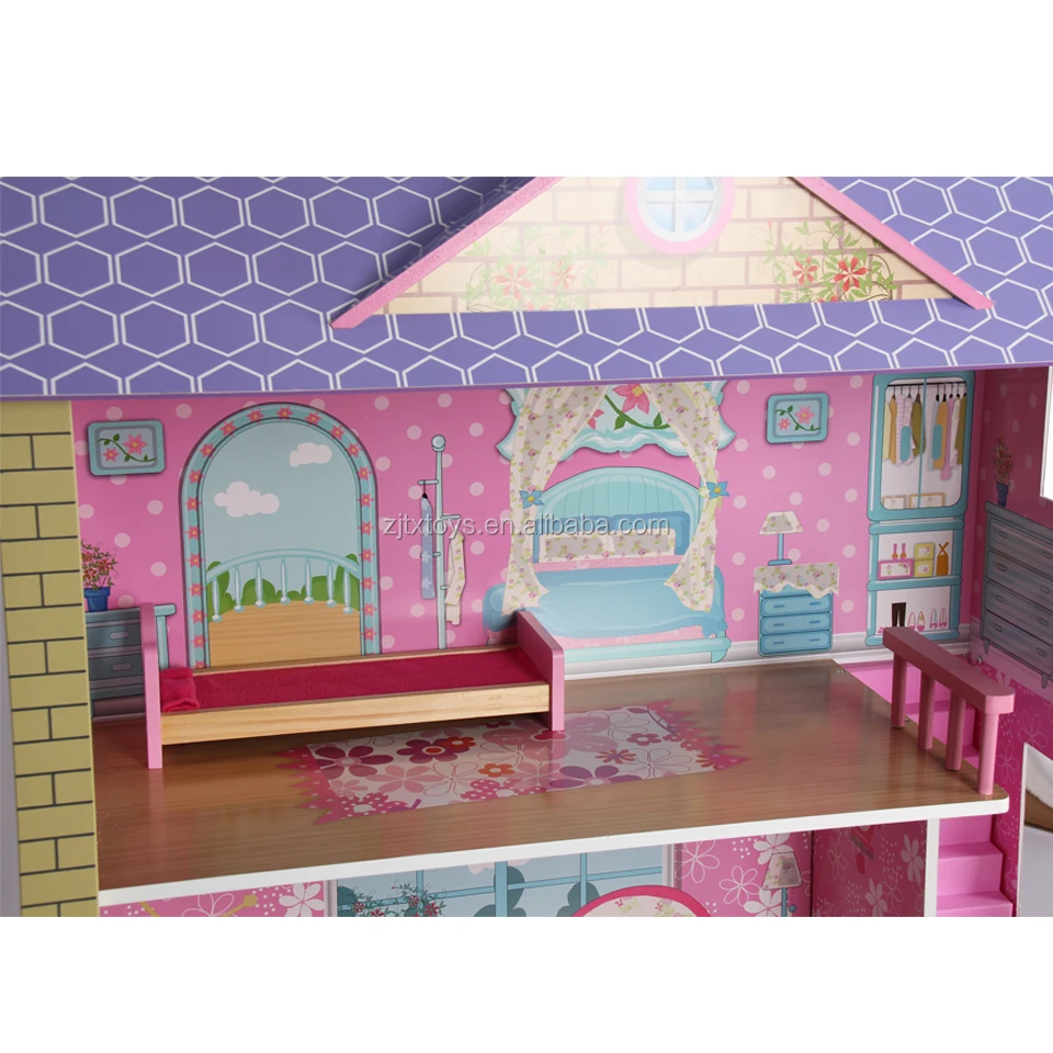 假装玩玩具童话木制娃娃屋儿童益智玩具家具娃娃家 - buy doll house