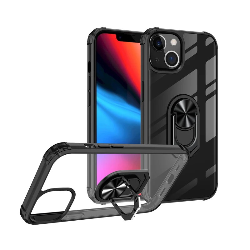 

For iPhone 13 Magnetic Case Back Cover Clear Shockproof Phone Ring Case For iPhone 13 Pro Max