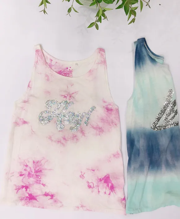 
OEM 2020 high quality super fashion super soft summer casual tie dye ladies vest U neck vest 