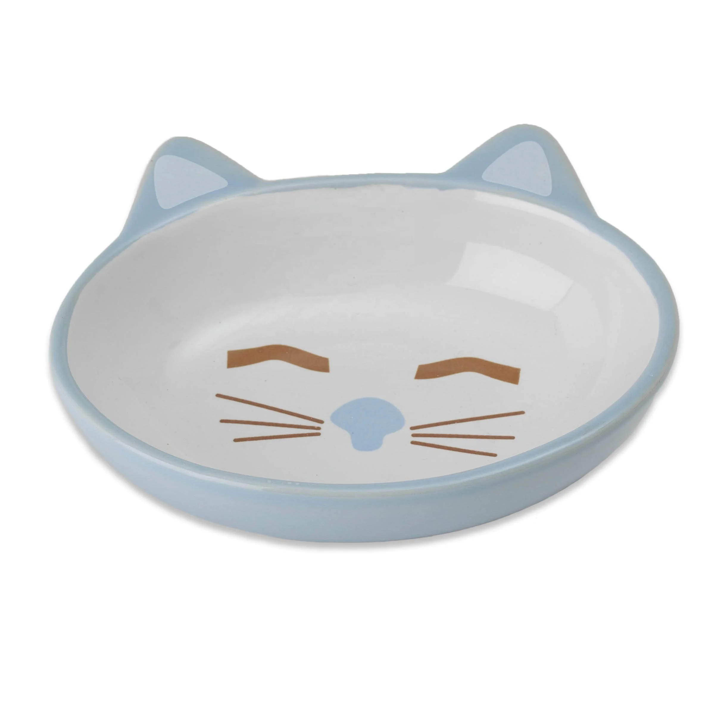 

Cute Ceramic Cat Dog Bowl Inclined Anti-tipping Water Ceramic Pet Food Bowl, Gray