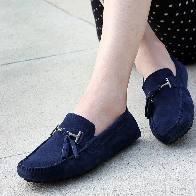 

Spring Suede Leather Men Casual Shoes Classic Sneakers Comfortable Footwear Dress Shoes Large Size Flats