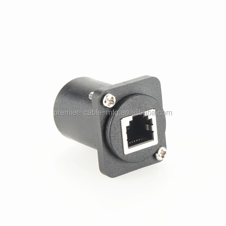 D-Shape RJ12 6P6C Female to Female Adapter RJ12 Feed Through Chassis Connector details