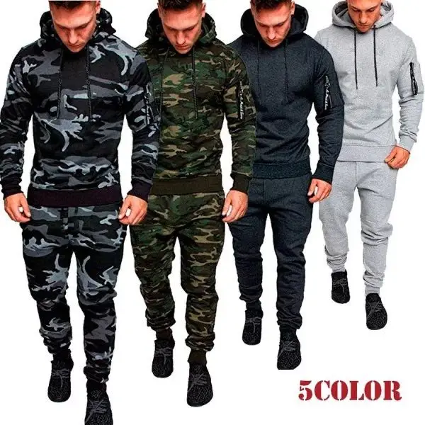 

Tracksuit Men CamouflageTwo Pieces Set Hoodies +pants Sweatshirt With Hoody Sportswear Causal Mens Clothing Male