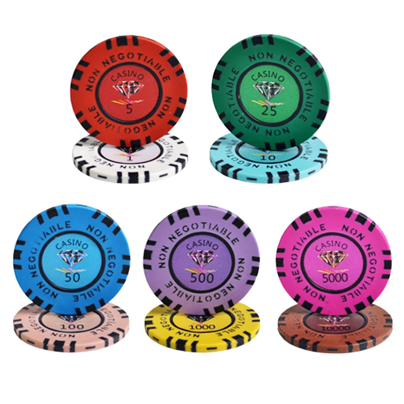 

45mm Casino Diamond Poker Chips Sets Texas Hold'em Poker 13.5/g Clay Composite with Inner Metal Cheap Chips