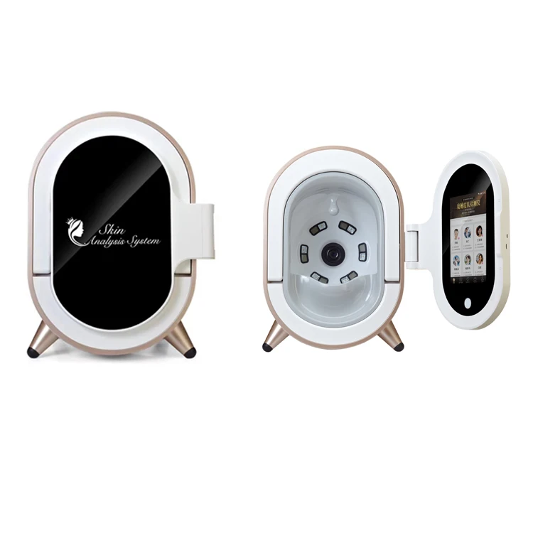 

3D Facial Skin Analysis Digital Skin Analyzer Machine skin analyzer machine facial, White + golden