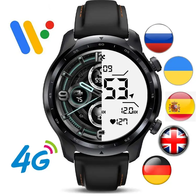 

TicWatch Pro 3 Cellular/LTE Smartwatch Vodafone works Russia Ukraine Spain Germany UK Wear OS by Google 4G Android Smart Watch