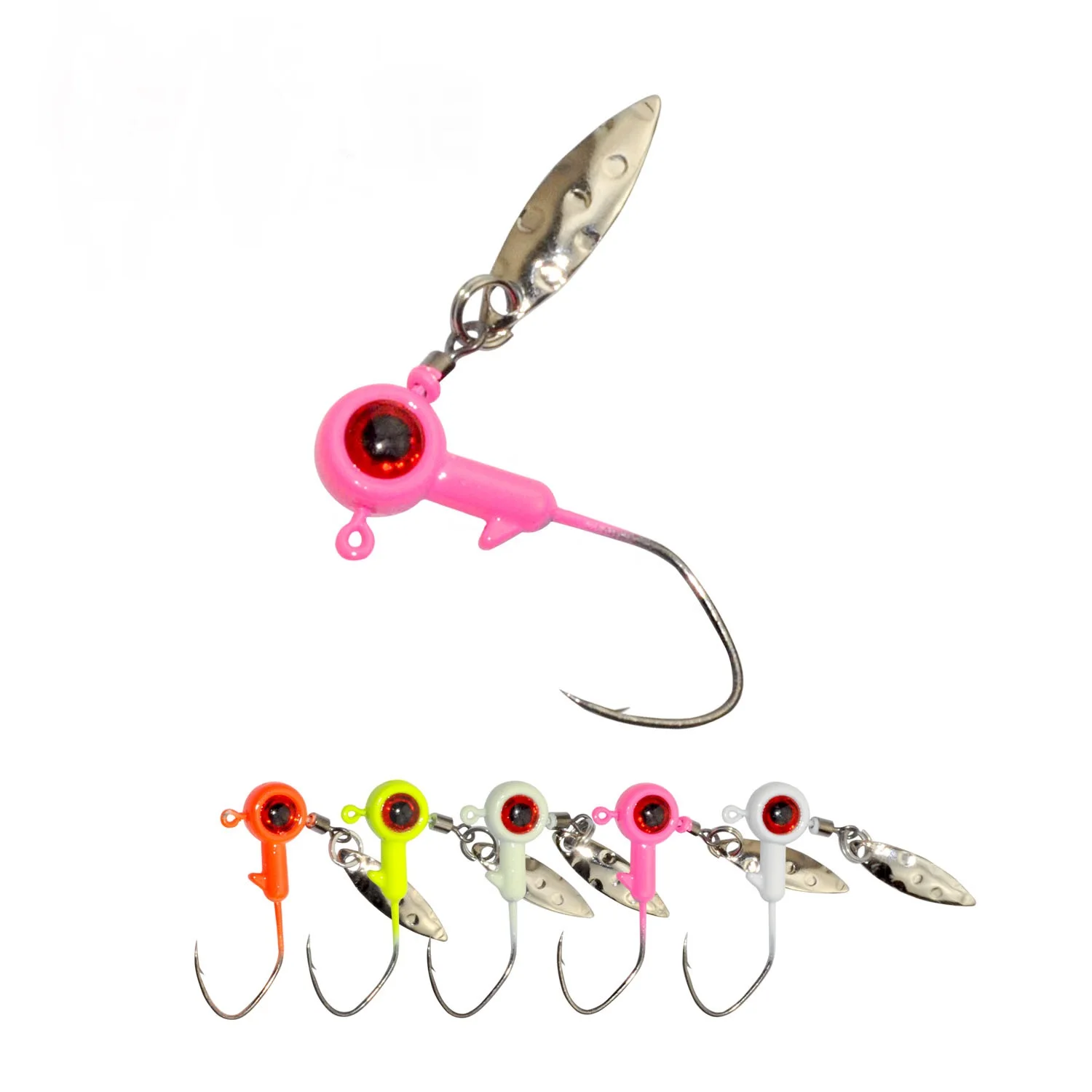 

Fishing lure lead jig head hook 1.75g 3.5g metal bait for fish with single hooks, Red,yellow,luminous,pink,white