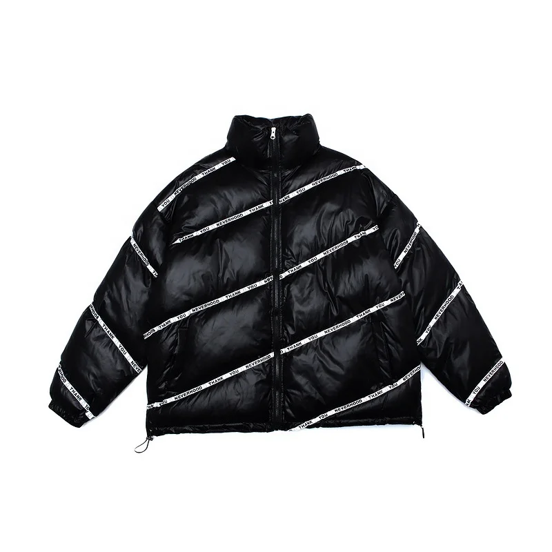 

2021 NEW Fashion Hight Quality Stand Neck Zip Up Solid Color Reflect Light Down Coat Unisex Winter Thick Cotton Puffy Jacket