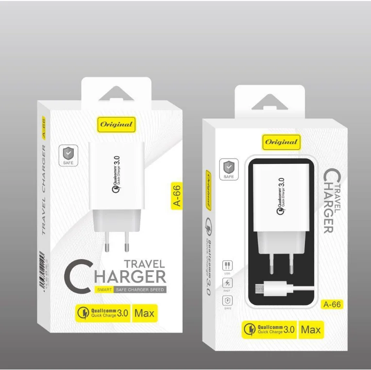 

Original high speed output usb quick charger Plug US EU for iphone type c micro phone charger adapter, Black/white