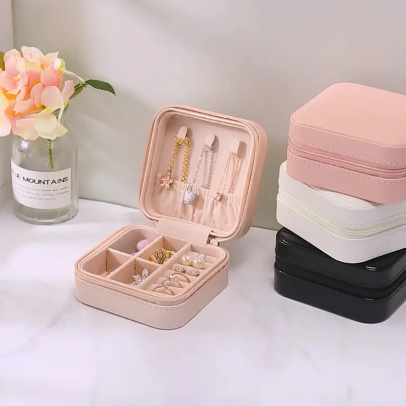 

Simple and convenient jewelry storage box home travel earrings necklace ring jewelry princess storage jewelry box in stock, Customized