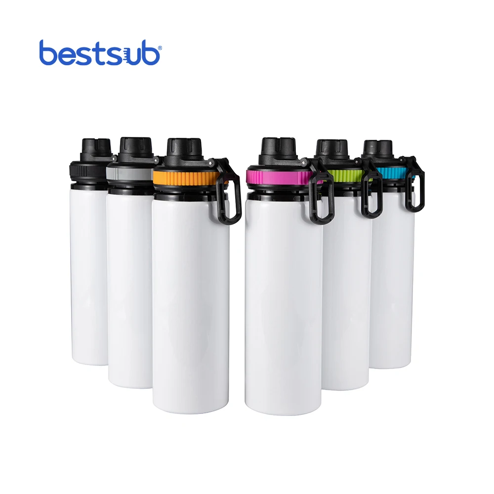 

BestSub Wholesale Cutom Logo 850ml Aluminium Sublimation Blanks outdoor Sports Drinking Water Bottle, White