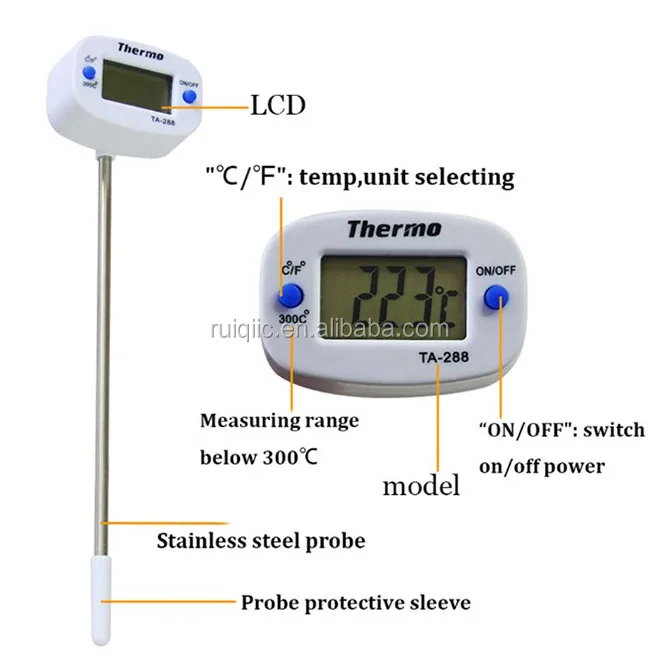 TA288 Food Needle Kitchen Thermometer Water Thermometer Electronic Thermometer