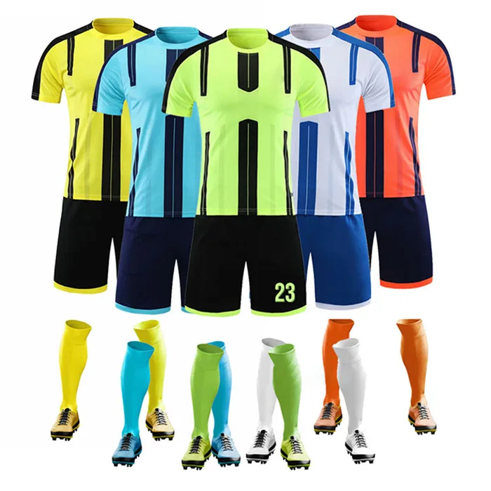 

Thai quality original style club soccer jersey custom blank striped football uniform set, Colors