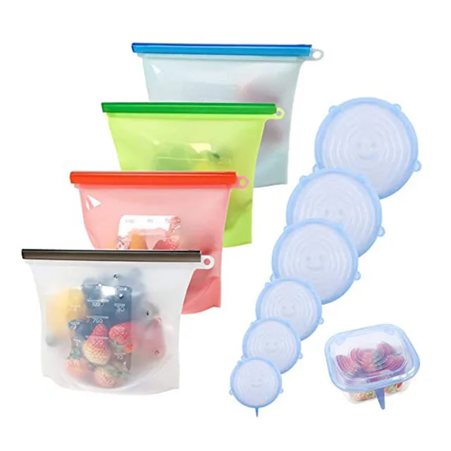 

Reusable Silicone Multifunctional Fresh Keeping Bag Food Grade Vegetable Storage Bag Silicone Stretch Lids, Any pantone color
