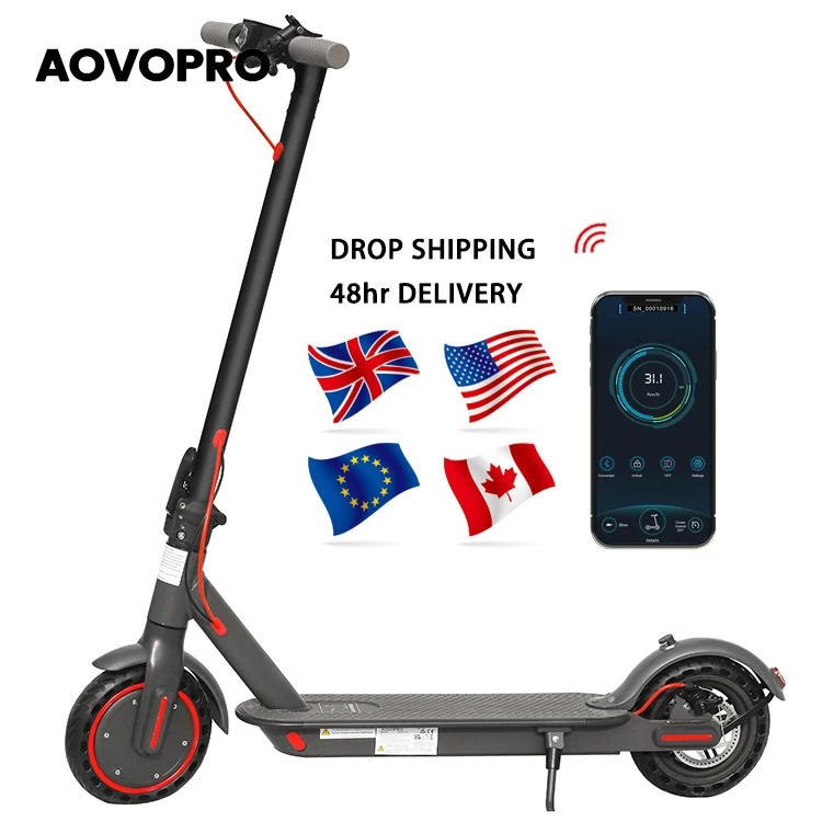 

Aovo Pro USA UK EU Warehouse Stock Patinete Electrico 3 Speed Level 31km/s 35km Range Electric Scooter E Scooter