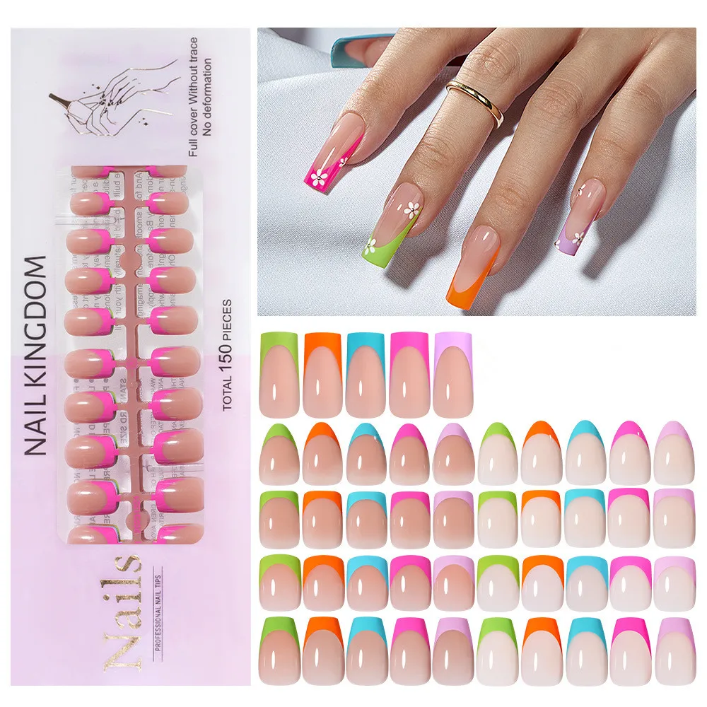 Detachable Five French Artificial Fingernails