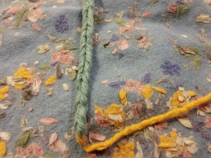 Recycled craft felt production process closeup