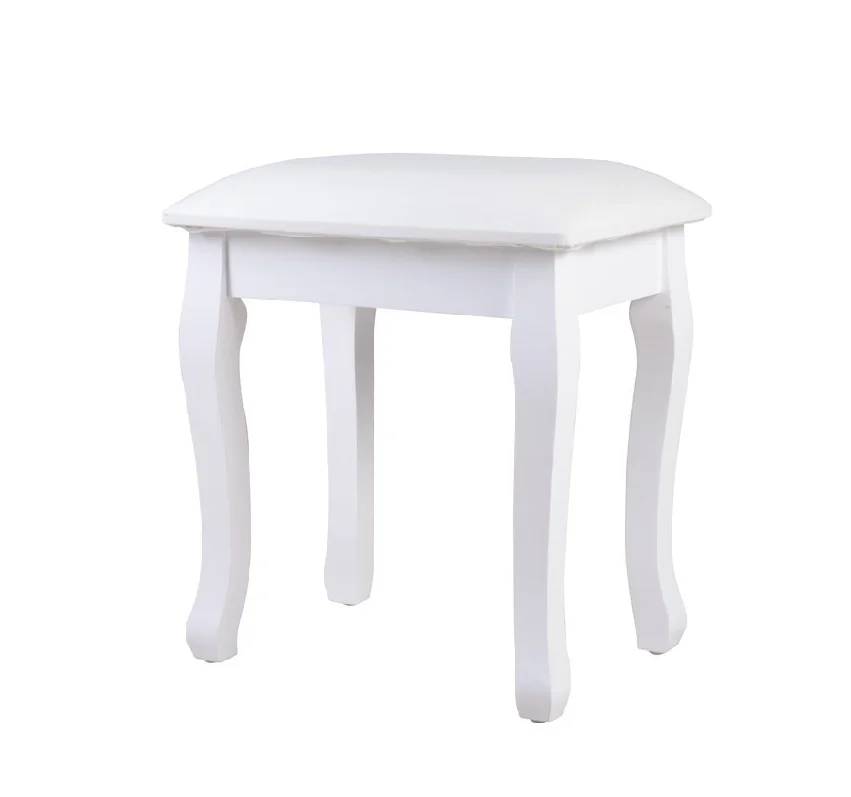 

Beautiful PU leather and paint MDF bench solid wood stool, White,black,brown